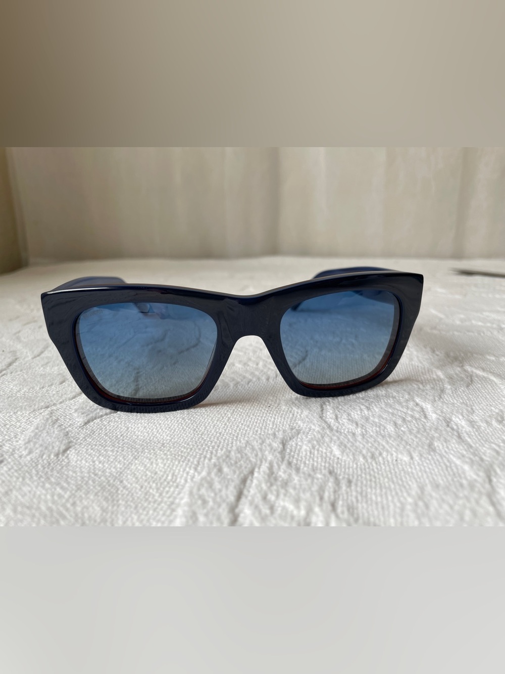 William Rast authentic 2000s Blue Brown acetate Square Cat 3 polarized
